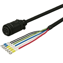 三菱ACサーボ MR-J4、MR-J3、MR-J2S対応 電源ケーブル電磁ブレーキ付き ＜可動用＞ 5m ストレートプラグ
