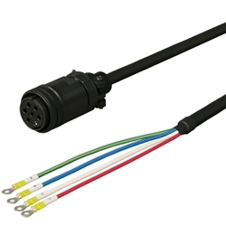 三菱ACサーボ MR-J4、J3、J2S対応 電源ケーブル ＜可動用＞ 10m ストレートプラグ