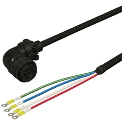 三菱ACサーボ MR-J2S対応 電源ケーブル ＜固定用＞ 20m アングルプラグ