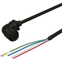 三菱ACサーボ MR-J3対応 電源ケーブル ＜固定用＞ 5m アングルプラグ