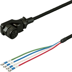 三菱ACサーボMR-J2S対応電源ケーブル<固定用> 30m 低背アングルプラグ