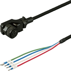 三菱ACサーボMR-J2S対応電源ケーブル<可動用> 5m 低背アングルプラグ