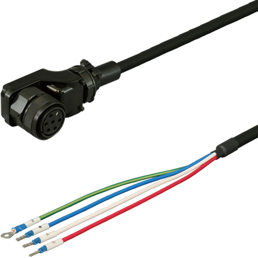 三菱ACサーボMR-J2S対応電源ケーブル<固定用> 10m 低背アングルプラグ