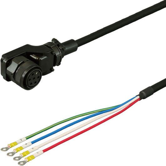 三菱ACサーボMR-J2S対応電源ケーブル<固定用> 10m 低背アングルプラグ