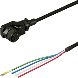 三菱ACサーボMR-J3対応電源ケーブル<固定用> 30m 低背アングルプラグ