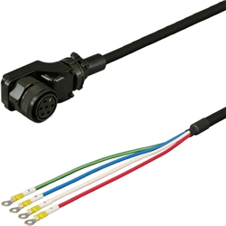 三菱ACサーボMR-J3/J2S対応電源ケーブル<固定用> 30m 低背アングルプラグ