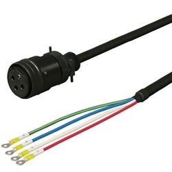 三菱ACサーボ MR-J3、J2S対応 電源ケーブル ＜固定用＞ 5m ストレートプラグ