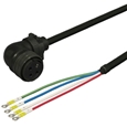 三菱ACサーボ MR-J3、J2S対応 電源ケーブル ＜固定用＞ 5m アングルプラグ