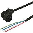 三菱ACサーボ MR-J3、J2S対応 電源ケーブル ＜固定用＞ 2m アングルプラグ