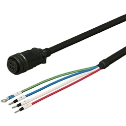 三菱ACサーボ MR-J3対応 電源ケーブル ＜固定用＞ 2m ストレートプラグ