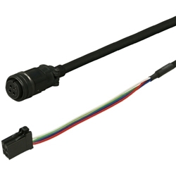 三菱ACサーボ MR-J4W、J3W対応 電源ケーブル <可動用> 5m ストレートプラグ