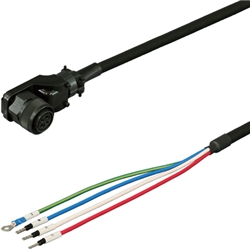 三菱ACサーボMR-J3対応電源ケーブル<固定用> 30m 低背アングルプラグ
