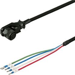 三菱ACサーボMR-J3対応電源ケーブル<固定用> 30m 低背アングルプラグ