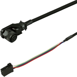 三菱ACサーボMR-J3W対応電源ケーブル<固定用> 30m 低背アングルプラグ