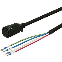 三菱ACサーボ MR-J3対応 電源ケーブル ＜固定用＞ 5m ストレートプラグ