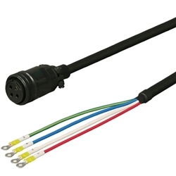 三菱ACサーボ MR-J4、J3対応 電源ケーブル ＜可動用＞ 30m ストレートプラグ