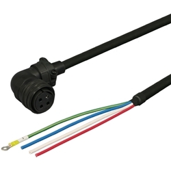 三菱ACサーボ MR-J3対応 電源ケーブル ＜固定用＞ 2m アングルプラグ