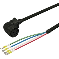 三菱ACサーボ MR-J3対応 電源ケーブル ＜固定用＞ 5m アングルプラグ