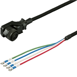 三菱ACサーボ MR-J3対応 電源ケーブル <固定用> 5m 低背アングルプラグ
