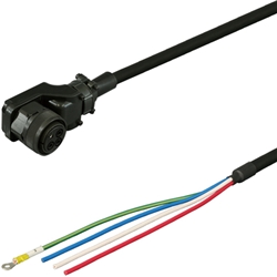 三菱ACサーボMR-J3対応電源ケーブル<固定用> 5m 低背アングルプラグ