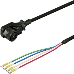 三菱ACサーボMR-J4/J3対応電源ケーブル<可動用> 30m 低背アングルプラグ