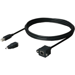 盤面用 標準仕様パネル取り付けUSBケーブル(2m) USB B-Type→miniB-Type変換コネクタ付属
