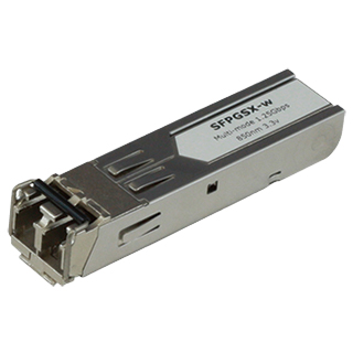 【SFPモジュール SFPタイプ】最大伝送距離：550m、通信速度：1000Mbps、対応光ファイバ：MMF 2芯LC