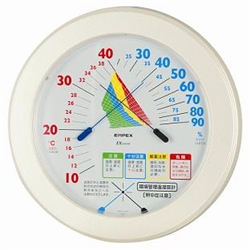 環境管理温・湿度計「熱中症注意」