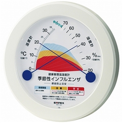 季節性インフルエンザ「感染防止目安温湿度計」