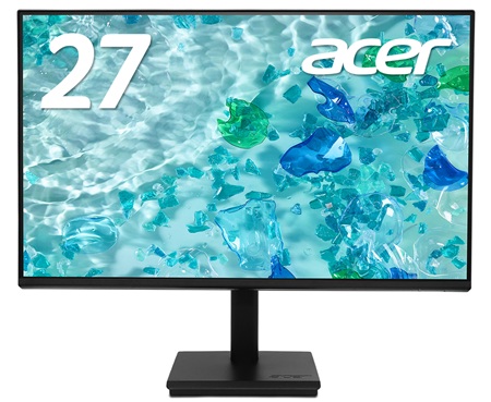 Acer Vero V7シリーズ(27型/1920×1080/HDMI、VGA/ブラック/スピーカーなし/ゼロフレーム/IPS/非光沢/HDMIケーブル付/センドバック3年保証/サステナブルモデル)