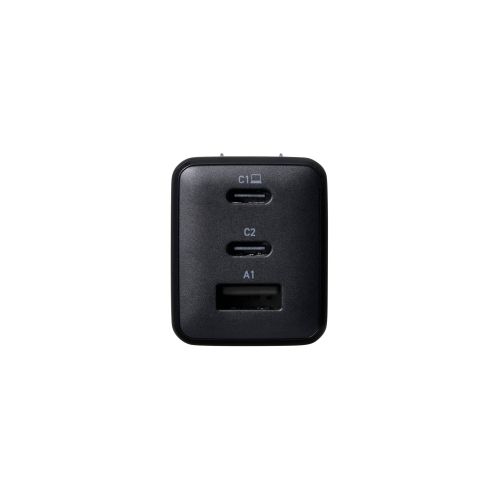 ノートPC用ACアダプター/USB充電器/USB PD/67W/USB-C×2/USB-A×1/スイングプラグ/ブラック