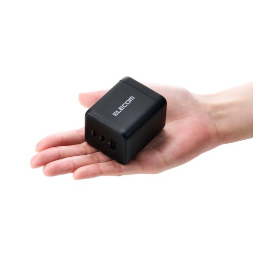 ノートPC用ACアダプター/USB充電器/USB PD/100W/USB-C×2/USB-A×1/スイングプラグ/ブラック