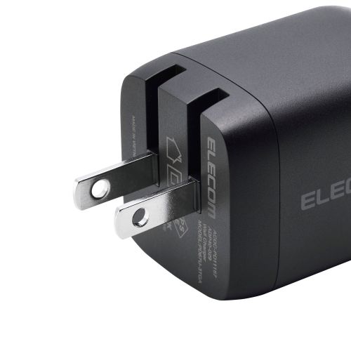ノートPC用ACアダプター/USB充電器/USB PD/67W/自動分配/USB-C×3/スイングプラグ/ブラック