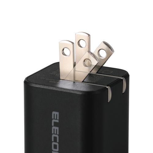 AC充電器/USB充電器/USB Power Delivery対応/45W/Type-C×1/スイングプラグ/C-Cケーブル付属/1.5m/ブラック