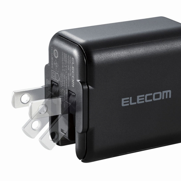 ノートPC用ACアダプター/USB充電器/USB Power Delivery認証/30W/USB-C1ポート/スイングプラグ/ブラック