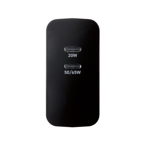 ノートPC用ACアダプター/USB充電器/USB Power Delivery対応/70W/USB-C2ポート/ブラック