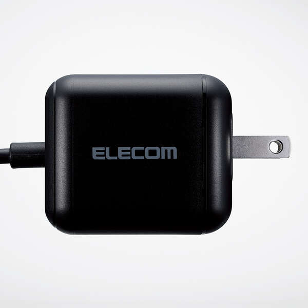 ノートPC用ACアダプター/USB充電器/USB PD/45W/USB-Cケーブル一体/2.0m/スイングプラグ/ブラック