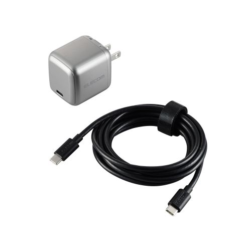ノートPC向けACアダプター/USB PD対応/70W/USB-C×1/C-Cケーブル付属/2m/スペースグレー