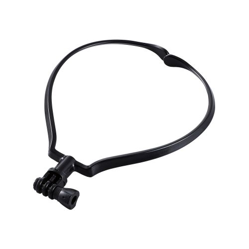 アクションカメラ用アクセサリ/ネックレスマウント/GoPro汎用/上下調整可能/落下防止/アジャスター付/ブラック