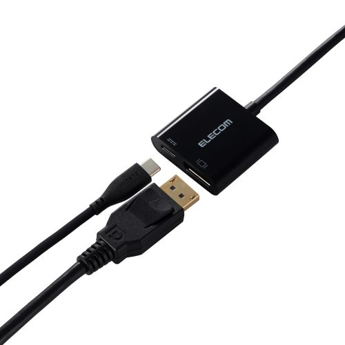 Type-C映像変換アダプタ/TypeC-DisplayPort&給電ポート/ブラック