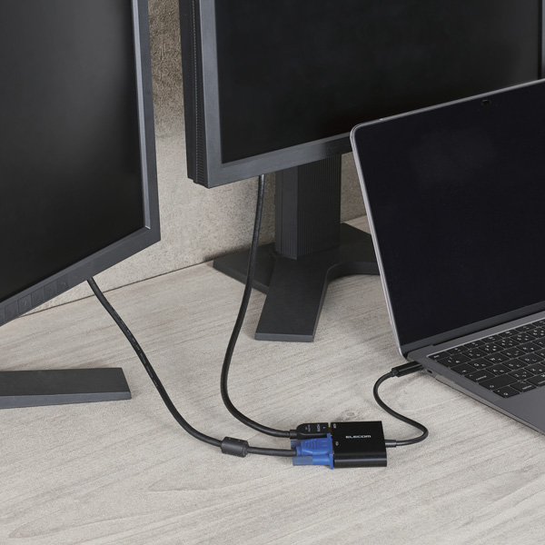 USB Type-C映像変換アダプタ/USB Type-C - HDMI＆VGA/ブラック