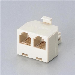 モジュラ2分配アダプタ(ベージュ)