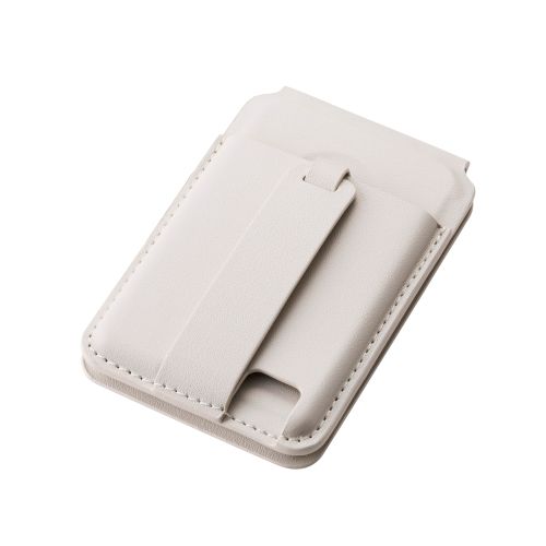 スマホスタンド/MAGKEEP/バンド付き/動画視聴/カードポケット付き/2枚収納/ベージュ