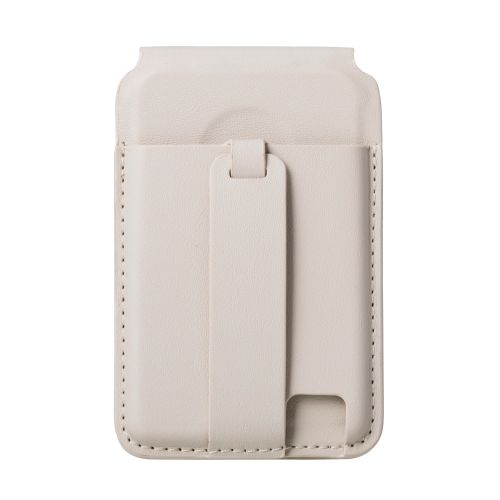 スマホスタンド/MAGKEEP/バンド付き/動画視聴/カードポケット付き/2枚収納/ベージュ