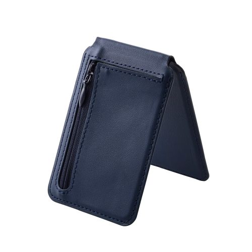 スマホスタンド/MAGKEEP/ミニウォレット/ポケット付き/薄型/動画視聴/ネイビー