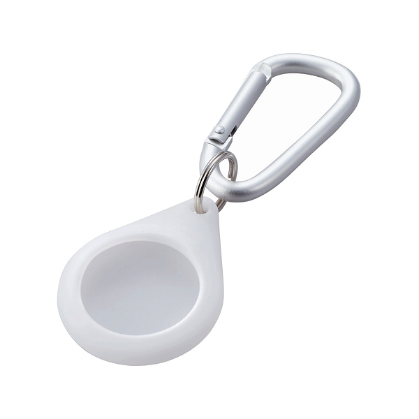 AirTag用アクセサリ/カラビナ付シリコンケース/クリア