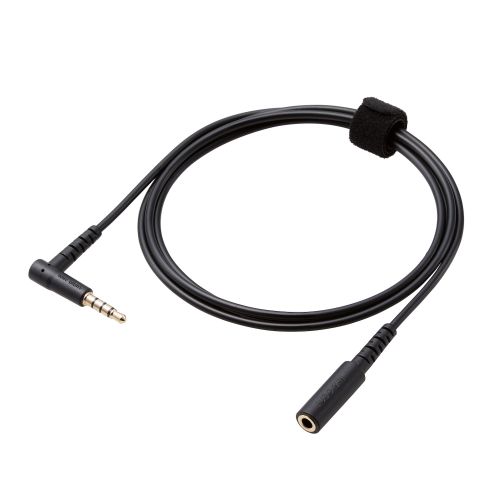 マイク対応オーディオ延長ケーブル/1m/ケーブルバンド付/ブラック