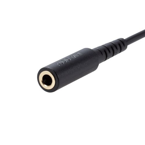 マイク対応オーディオ延長ケーブル/1m/ケーブルバンド付/ブラック