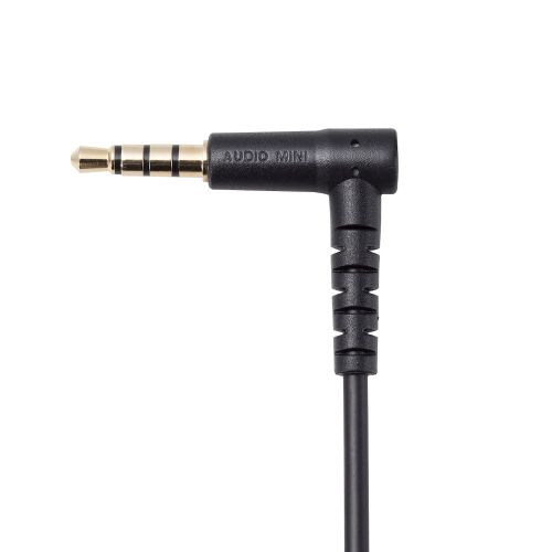 マイク対応オーディオ延長ケーブル/1m/ケーブルバンド付/ブラック