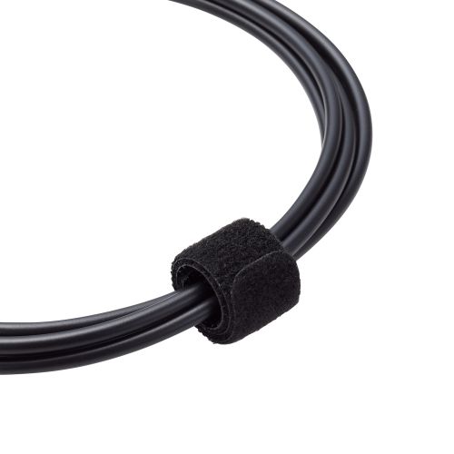 マイク対応オーディオ延長ケーブル/1m/ケーブルバンド付/ブラック